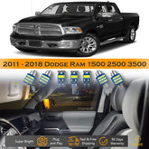 For Dodge Ram 1500 2500 3500 Interior LED Lights - Dome & Map Lights Package Kit for 2011 - 2018 - White SAWE Lighting